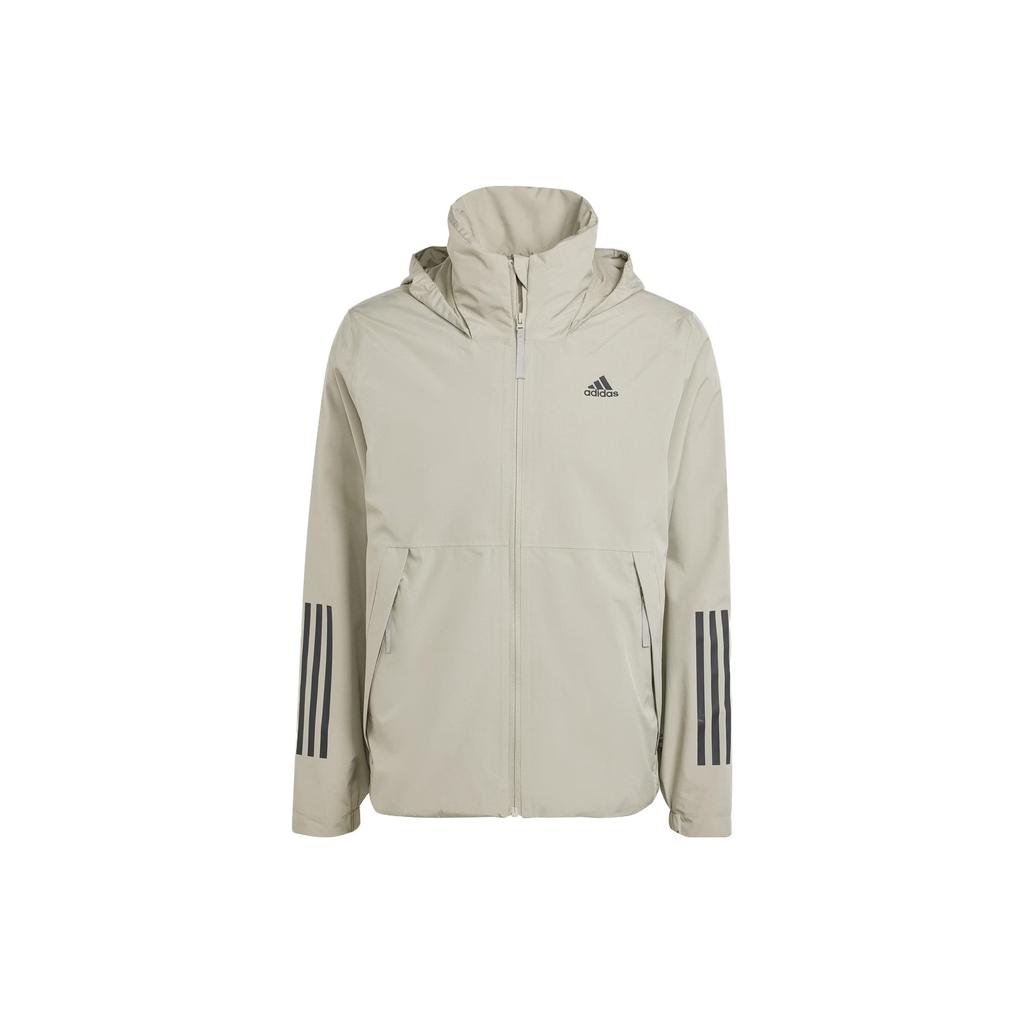 Adidas Bsc 3-Stripes Rain.Rdy Jacket Men Jacket Pebble-Grey IS1236