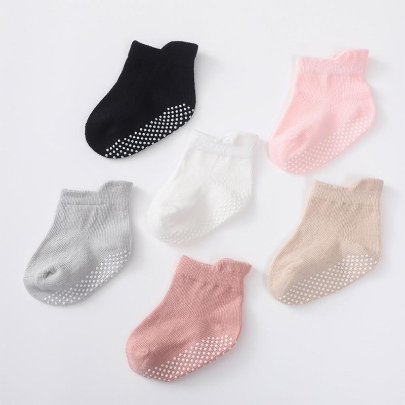 Floor Socks Solid Color Socks Non Slip Knitted Baby Socks Breathable Socks for Stable Step & Reduced Falling Risks