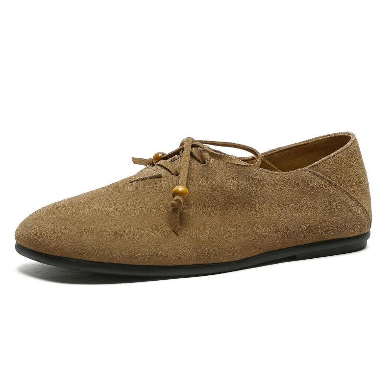 Fashion Soft Premium Frosted Cowhide Women's Flats Casual Shoes 2025 Lightweight Comfortable Trendy Shoes Flat Soft Sole Tide