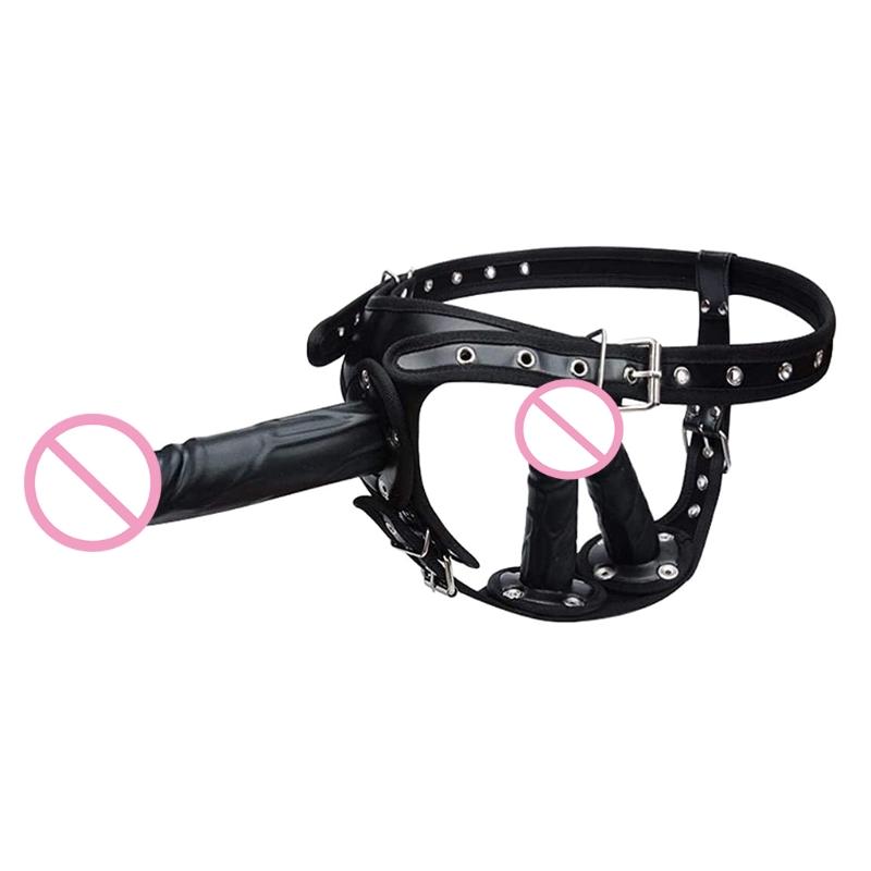 Strap-On with 3 Realistic Dildos  Double Penetrations Lesbians