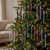 12Pcs Acrylic Christmas Tree Icicle Ornaments Shatterproof Simulated Icicle Twisted Icicle Tree Decor Shining Transparent