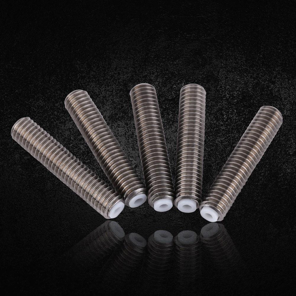 5pcs Stainless Steel M6 x 30mm Nozzle Throat Tube Accessary for 3D Printer Extruder 1.75mm