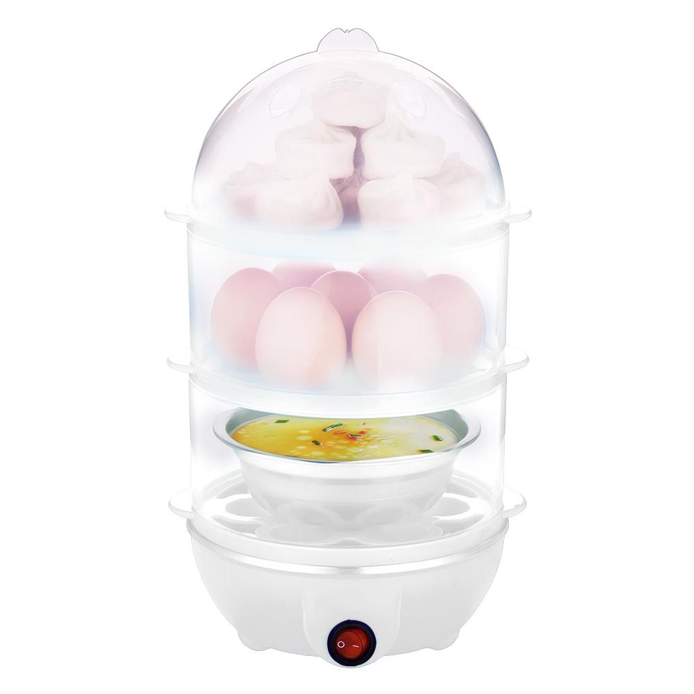 110V/220V Electric Multi-Function Egg Steamer Cooker Rapid 2/3 Layer Kitchen Machine for Cooking Eggs Milk Corn Steamed Boiler