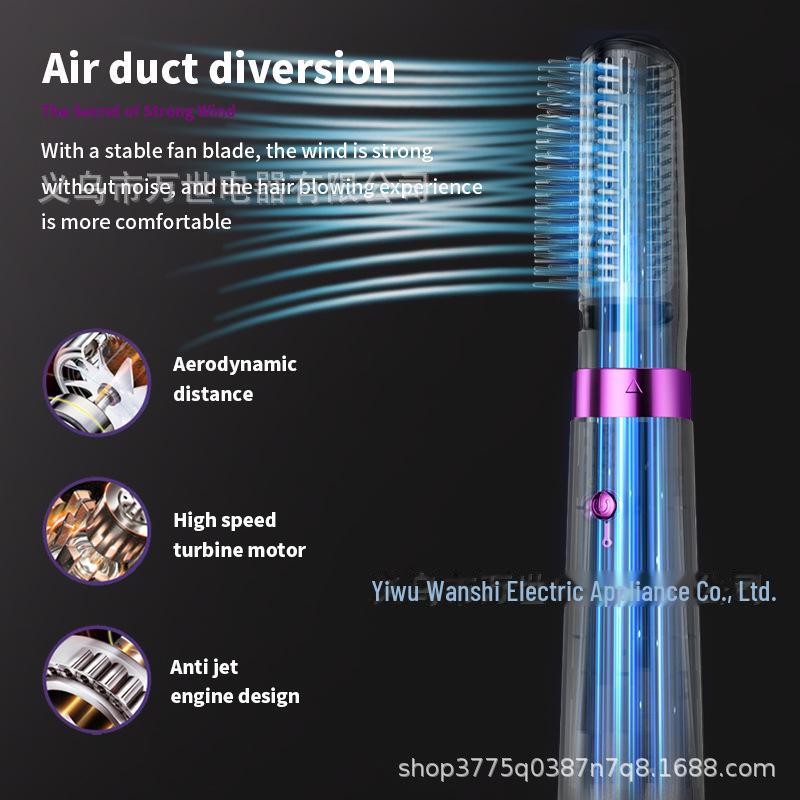 5-in-1 Hot Air Comb: Hair Straightener, Automatic Curling Iron & Large Curling Tool