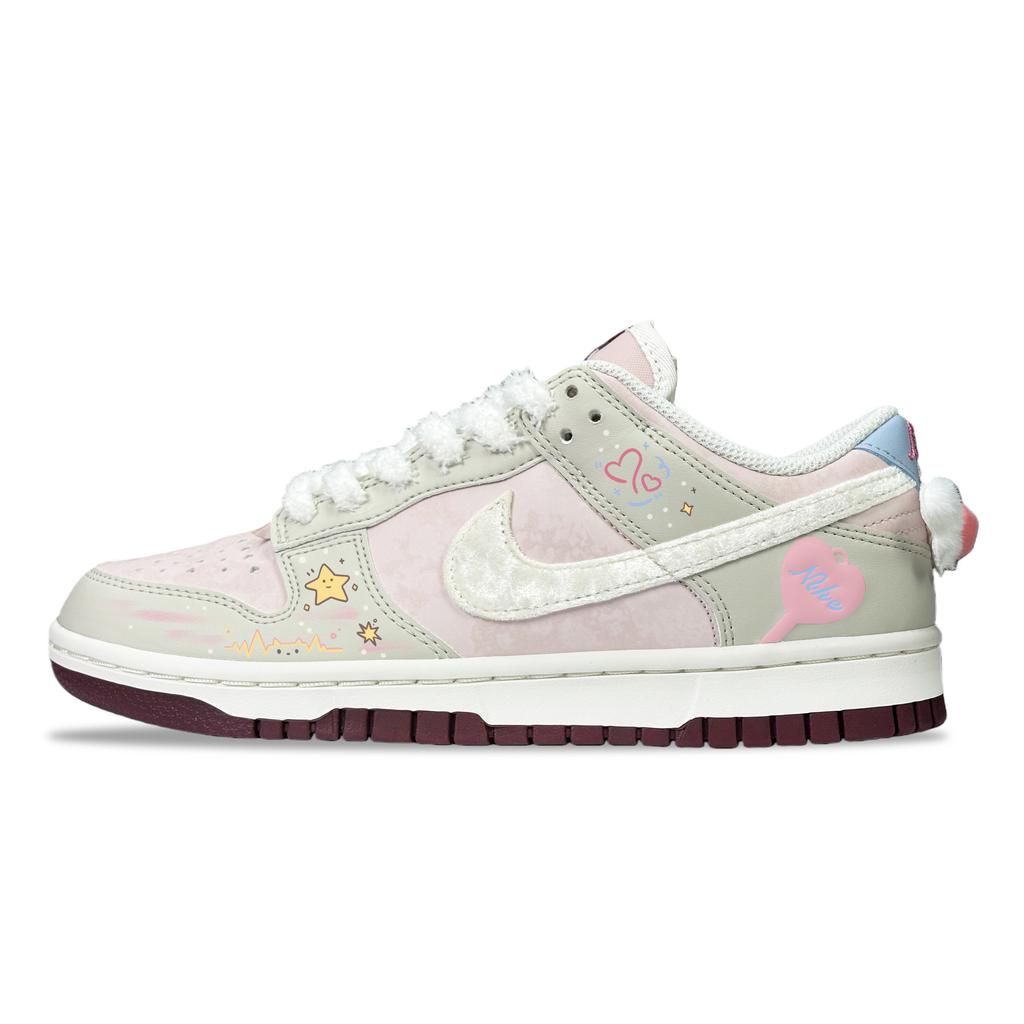 Nike Dunk YDCC Star Key Wish, Shopping Bag Low Top Skateboard Shoes Women's Beige Pink IQ1145-610(Team501-)
