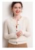 Damen Kaschmir Zopfmuster Cardigan - Rundhalsausschnitt, Langarm, Unifarben, Knopfleiste Pullovermantel für Herbst/Winter