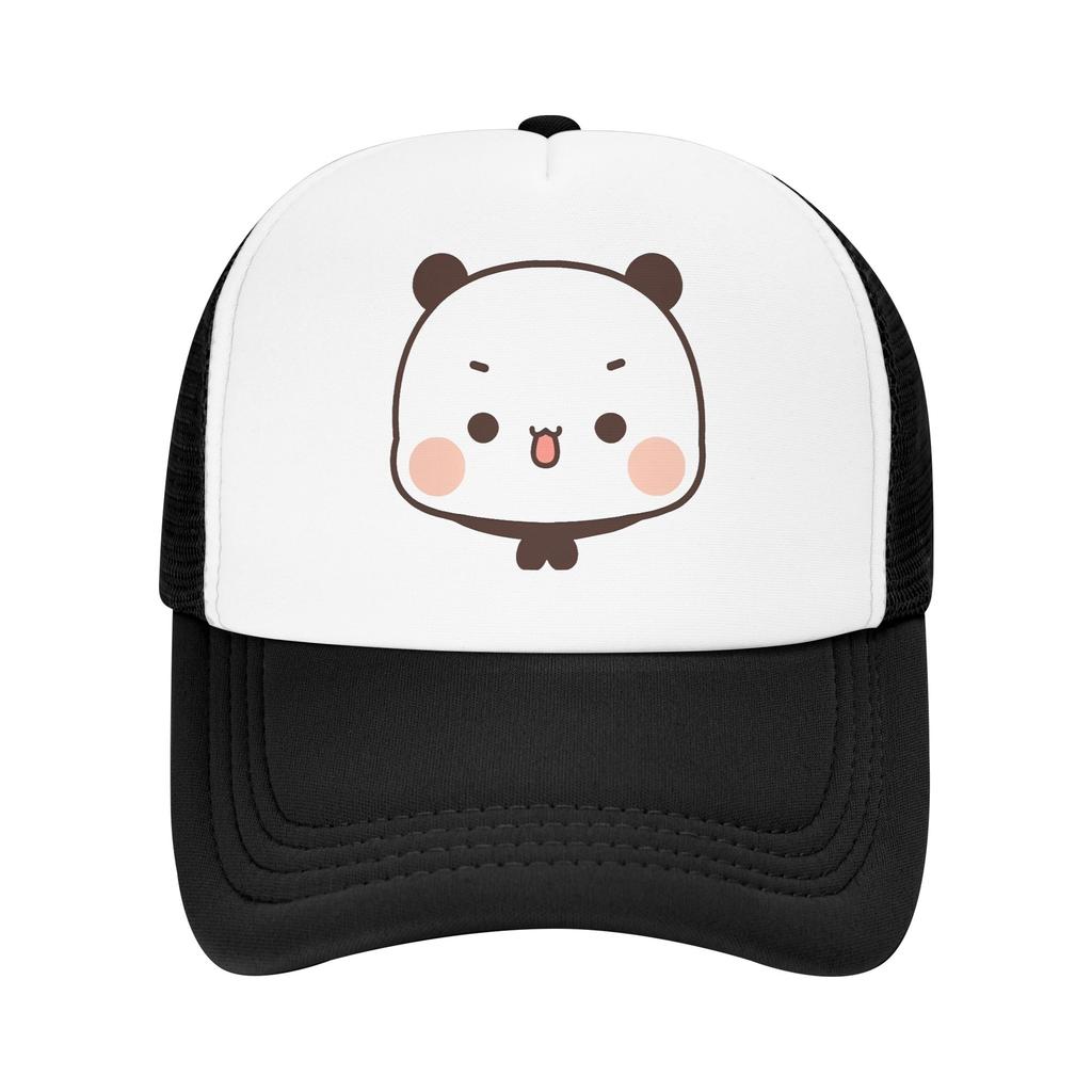 Panda Bear Couple Mesh Baseball Caps Unisex Outdoor Trucker Hat Bubu And Dudu Hat Adjustable Fishing Hat Summer Trucker Hats
