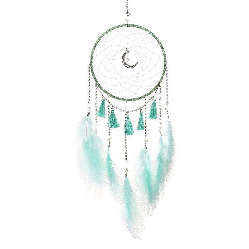

Giant Moon Dreamcatcher - Boho Wind Chime for Girls Room, Weaving Art Birthday Present