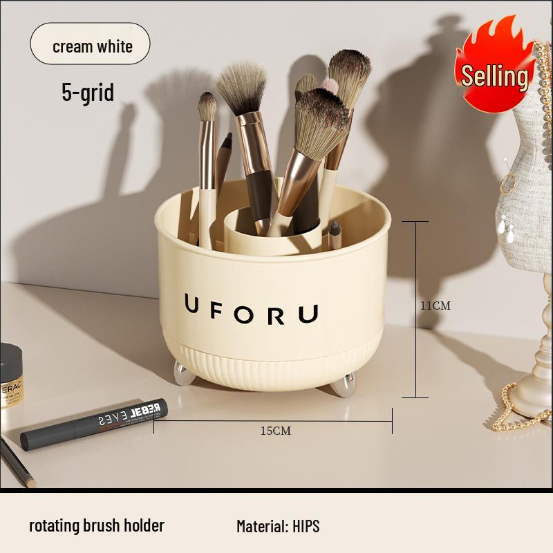 

Вращающийся органайзер для кистей для макияжа и косметики для рабочего стола или туалетного столика