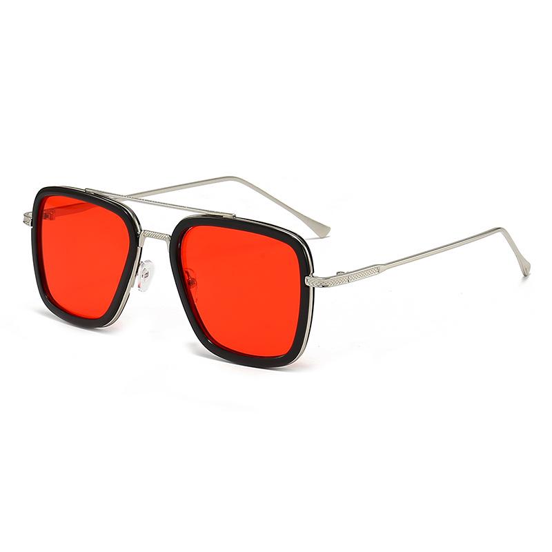 Stylish Men's Square Frame Sunglasses Inspired by Iron Man and Spider-Man - Trendy European and American Design, Large Frame
