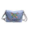 Embroidery Zipper Shoulder Bag Women's Niche Design Small Fresh Fashion Large Capacity Portable Storage Bag Toilet Bag