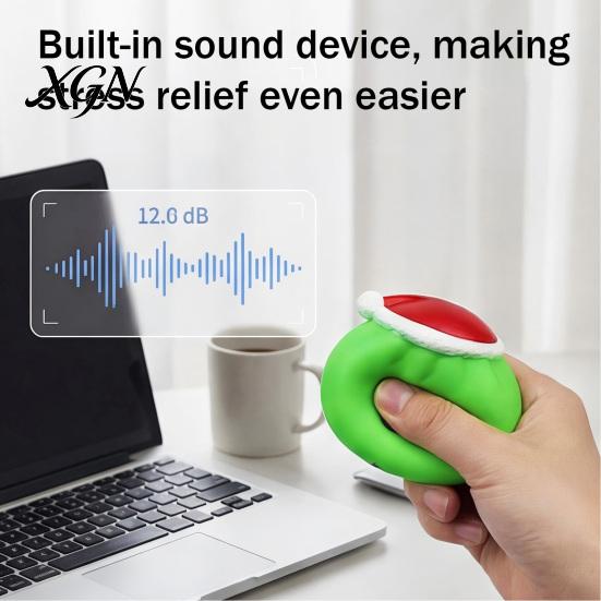 Stress Reduction Gadget Cartoon Expression Dumpling Squeeze Toy Santa Hat Steamed Bun Fidget Ball Relief Dough Relaxation Decompression Tool Kids