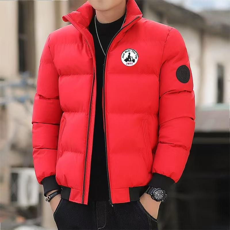 Cross Border Men's High Neck Winter Warm Thick Fashionable Printed Silk Cotton Jacket