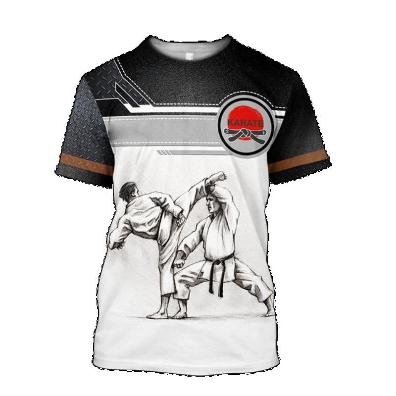 Trička 3D tisk Taekwondo vzor Léto Dětská trička s výstřihem Ležérní Roztomilý chlapec Dívčí Topy Nadměrná Móda Dětské Oblečení