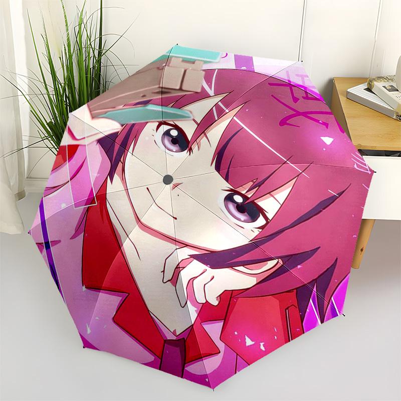 

1pc Anime Character Outdoor Umbrella - Automatic Opening/Closing, Portable 3-Fold Design, 8-Bone Iron Frame, Perfect Gift for Fans, Travelers, Da