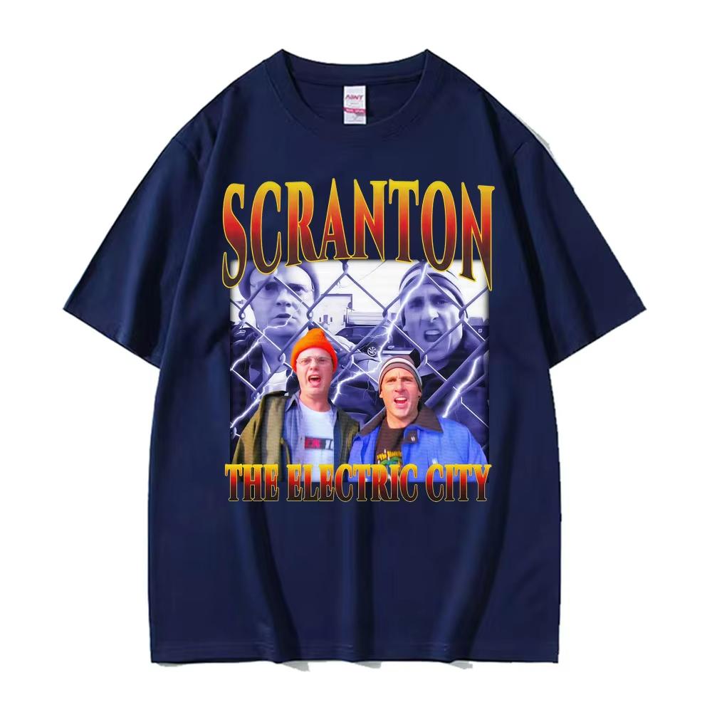 Funny Scranton The Electric City Vintage 90s Movie T Shirts Mens Clothing Fashion Classic Tshirt Cotton Comfort Casual T Shirt