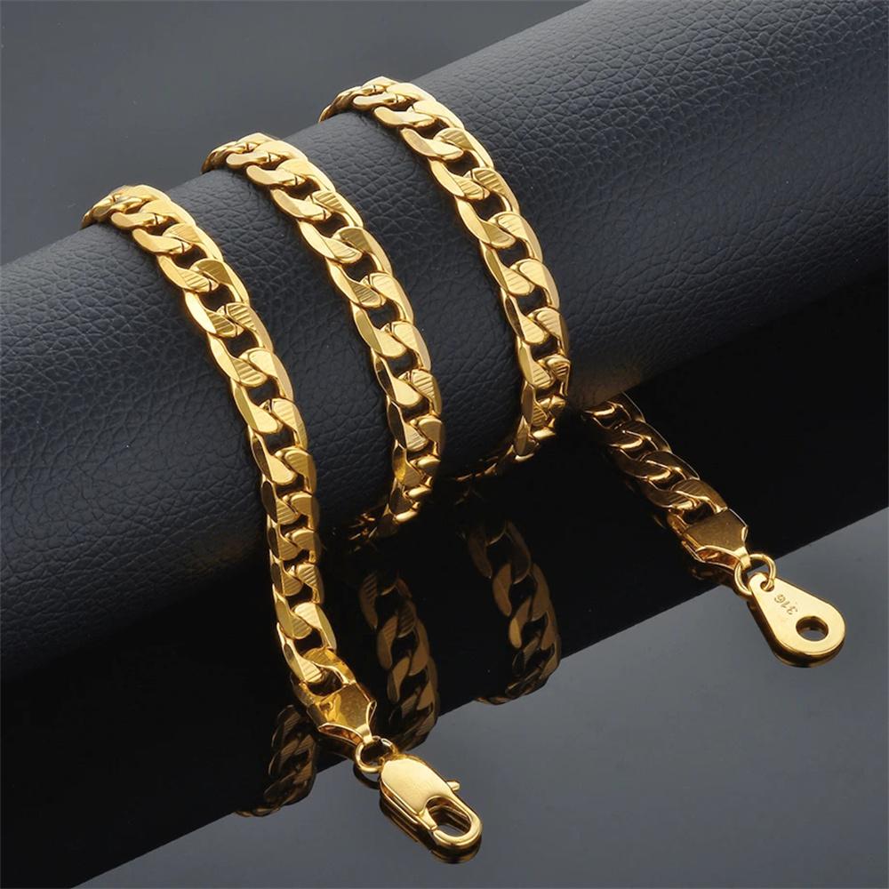 Hip Hop Cuban Link Chains 8mm Silver Gold Color Stainless Steel Embossing Chain Necklaces For Men Women Vintage Jewelry Gift