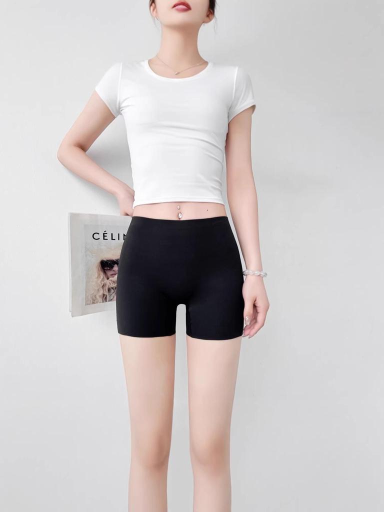 High-Waisted Women's Shaping Shorts - Anti-Exposure, No Panties Design