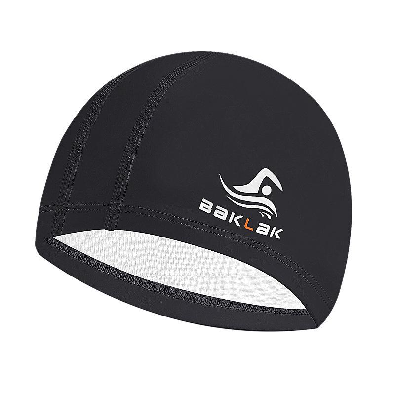 Waterproof PU Coated Adult Swim Cap with Ear Protection - Soft, Non-Constricting