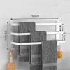 White Aluminum Bathroom Towel Rod Wall-mounted Toilet Towel Storage Rack 1/2/3 Layer Rod Towel Rack Bathroom Hardware 30-50cm