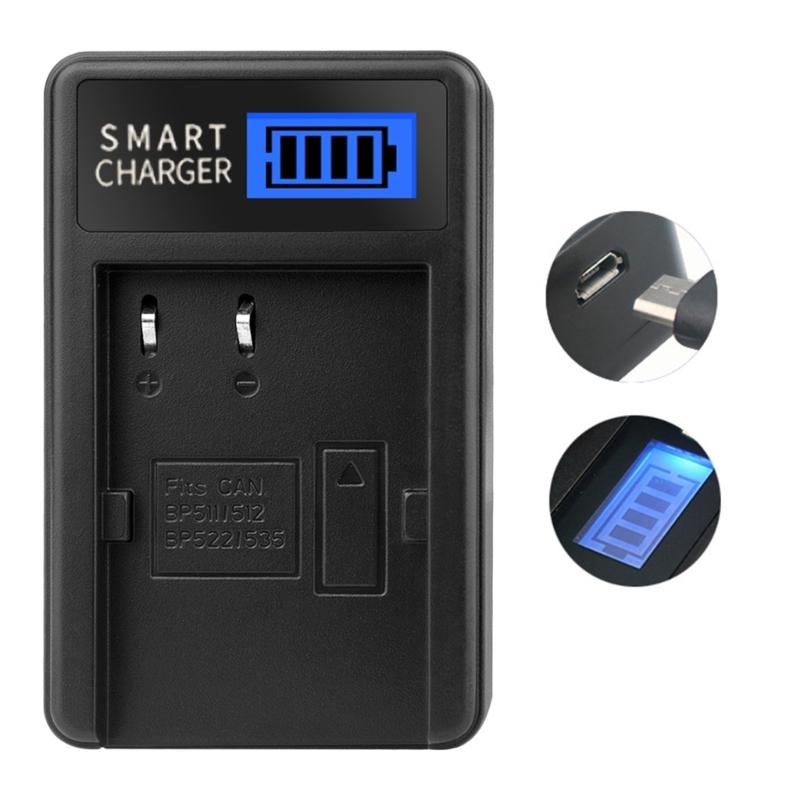 Portable LCD Screen Display Camera Battery Chargers for BP511 5D 50D 40D 20D Cameras Convenient Charging Power Supply
