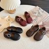 Girls British Leather Shoes 2025 Autumn New Shoes Children's Black Versatile Casual Shoes Girls Soft-soled Children's Shoes