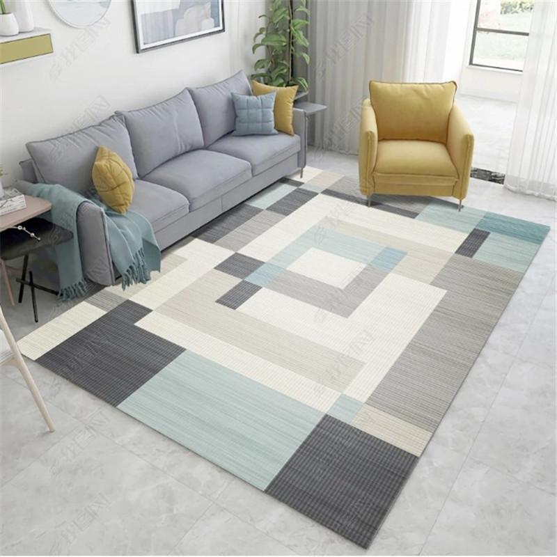 Simple Geometric Carpet, Light Luxury Living Room, Dirt-Resistant Sofa Carpet, Bedroom Carpet, Home Decoration