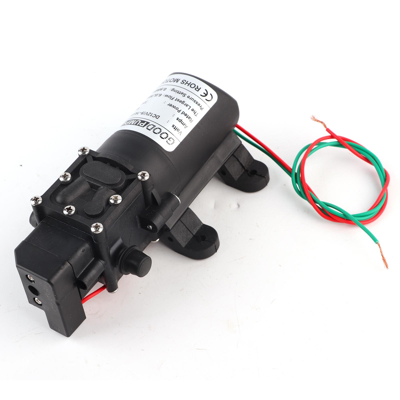 

Diaphragm Pump Micro 6.0L MIN 0.9MPA Straight Pipe Both Sides Right Water Outlet 12V72W