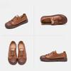 Johnature Retro Genuine Leather Flat Shoes Casual And Comfortable Soft Soled Commuting Women's Shoes
