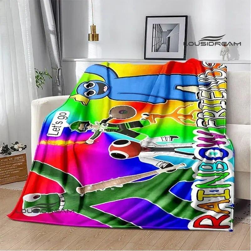 Game Rainbow Friends Cartoon Printed Blankets Warm Flange Blanket Picnic Blanket Blankets for Beds Bed Linings Birthday Gift