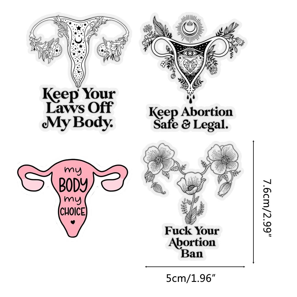 5 Pcs Uterus Sticker Waterproof Vinyl Decals Stickers Women S Reproductive Rights Decal for Laptop Car Phone Water
