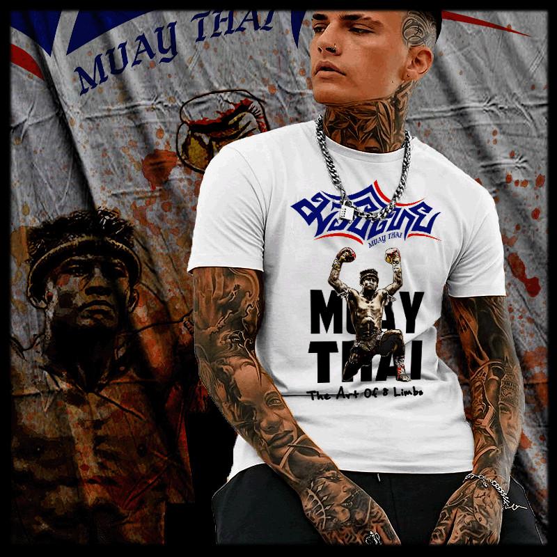 

Muay Thai T-shirt Thai boxing Sak Yant Tattoo Thai Boxer Kickboxer muay boron L