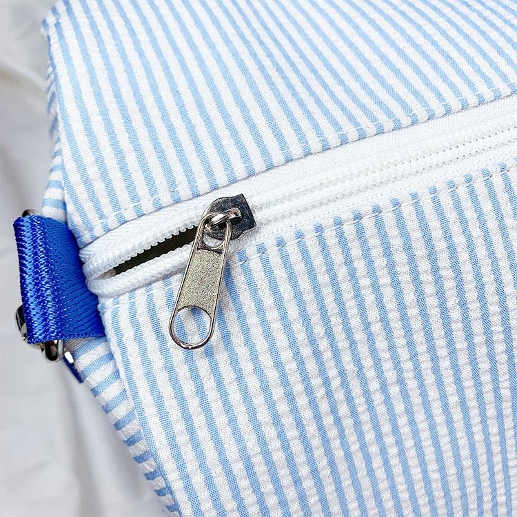 Seersucker Stripe Crossbody & Pillow Handbag - Minimalist, Foldable Travel & Beach Bag