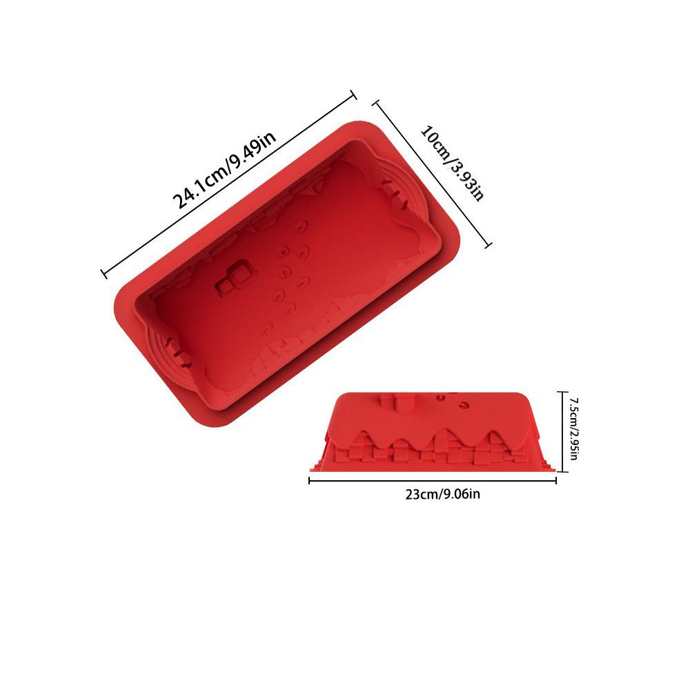 

Rectangular or Castle Snowhouse Design Christmas Pastry Mold Chocolate Molds Christmas Silicone Mousse Cake Molds Kitchen Tools червоний