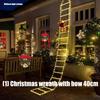 40cm Christmas Wreath with Big Bowknot Holiday Wreath Hanging Decoration for Door Mantels Wall Festival Celebration