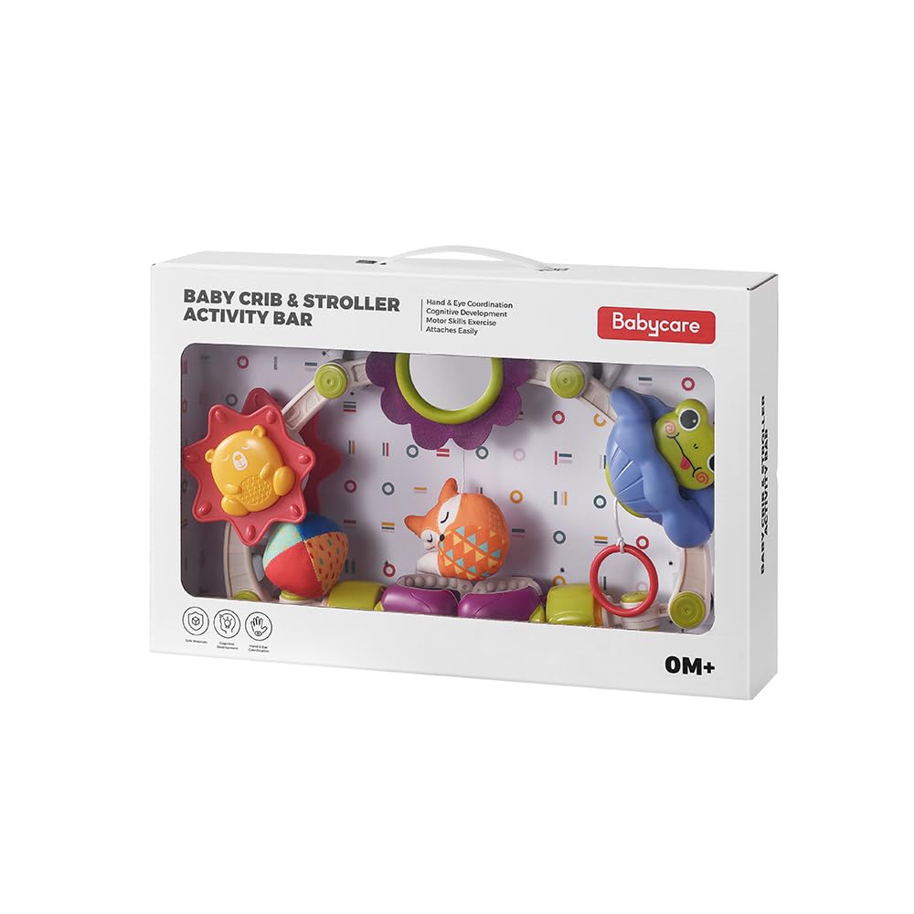 [bc Babycare] Stroller Toy, Activity Arch, Hanging Toy, Plush Toy, Sound, Auditory Stimulation, Clip-on, Perfect for Outings, Developmental