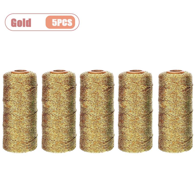 1mm Goldfaden Geschenkband für DIY Dekoration Weihnachten Metallic Kordel Nicht Elastisch Glänzendes Seil für Handwerksdekor