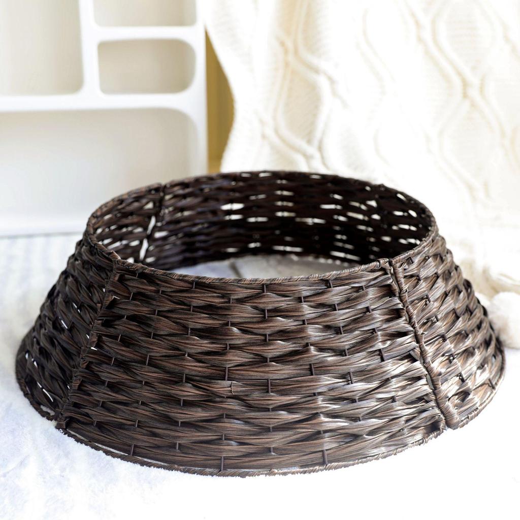 Hand-Woven Christmas Tree Skirt Basket Ornament 