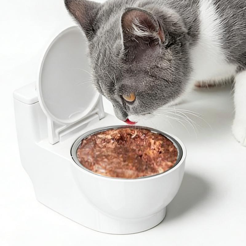Toilet Water Bowl For Cat,Toilet Shaped Pet Water Dispenser For Cat Dog, Small Funny Bowl For Dogs And Cats Hilarious Gravity