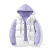 Winter new fake two-piece couple hooded cotton-padded clothes trendy brand wear warm cotton-padded jackets
