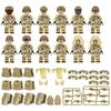Desert Soldiers Colorful Special Forces SWAT 12pcs Military Bricks Armed Building Blocks MiniFigures Army Weapons Accessories Toy