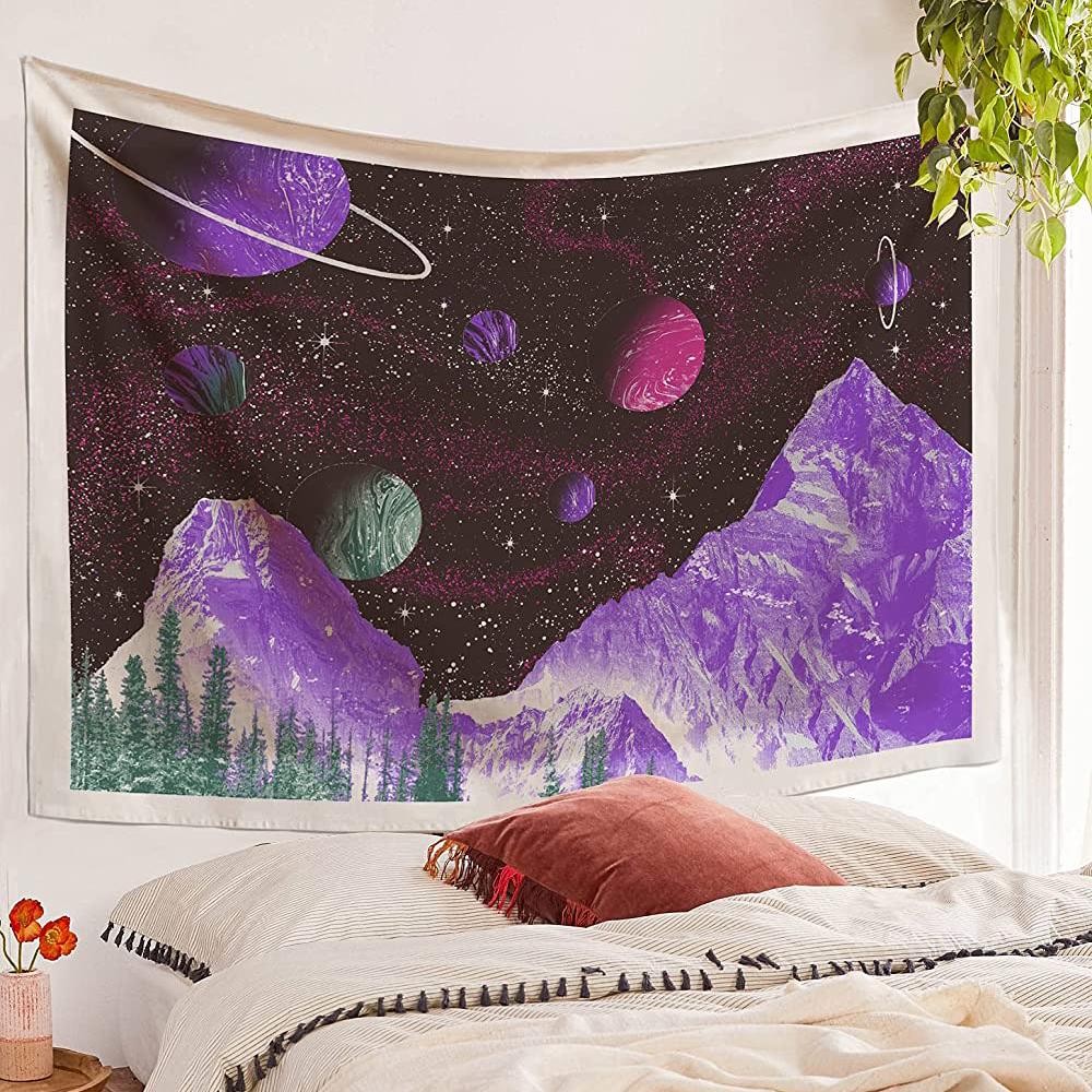 Galaxy Universe Space Tapestry Planet Room Decor Aesthetic Tapestries Boho Hippie Wall Haning Kawaii Home Decor Yoga Beach Mat