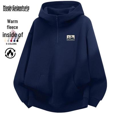 Mark Fairwhale Men's Half-Zip Fleece Lined Hooded Sweatshirt
