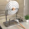 Kitchen Countertop Pot Lid & Utensil Rack