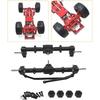 Generic 1:12 Front and Rear Axle Housing Set, Front and Rear Bridge Repair Parts, Practical Bridge Shaft Complete Set for MN168 Model Trucks, Black