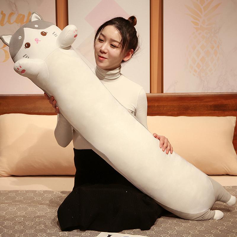 Cartoon Animal Plush Toys Soft Long Sleep Pillow Dinosaur Cat Rabbit Husky Stuffed Doll Cushion Gift for Kids