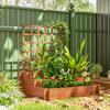 3 Tier Garden Planters with Trellis for Vine Climbing, Wooden Raised Beds, 95x95x110cm, Brown