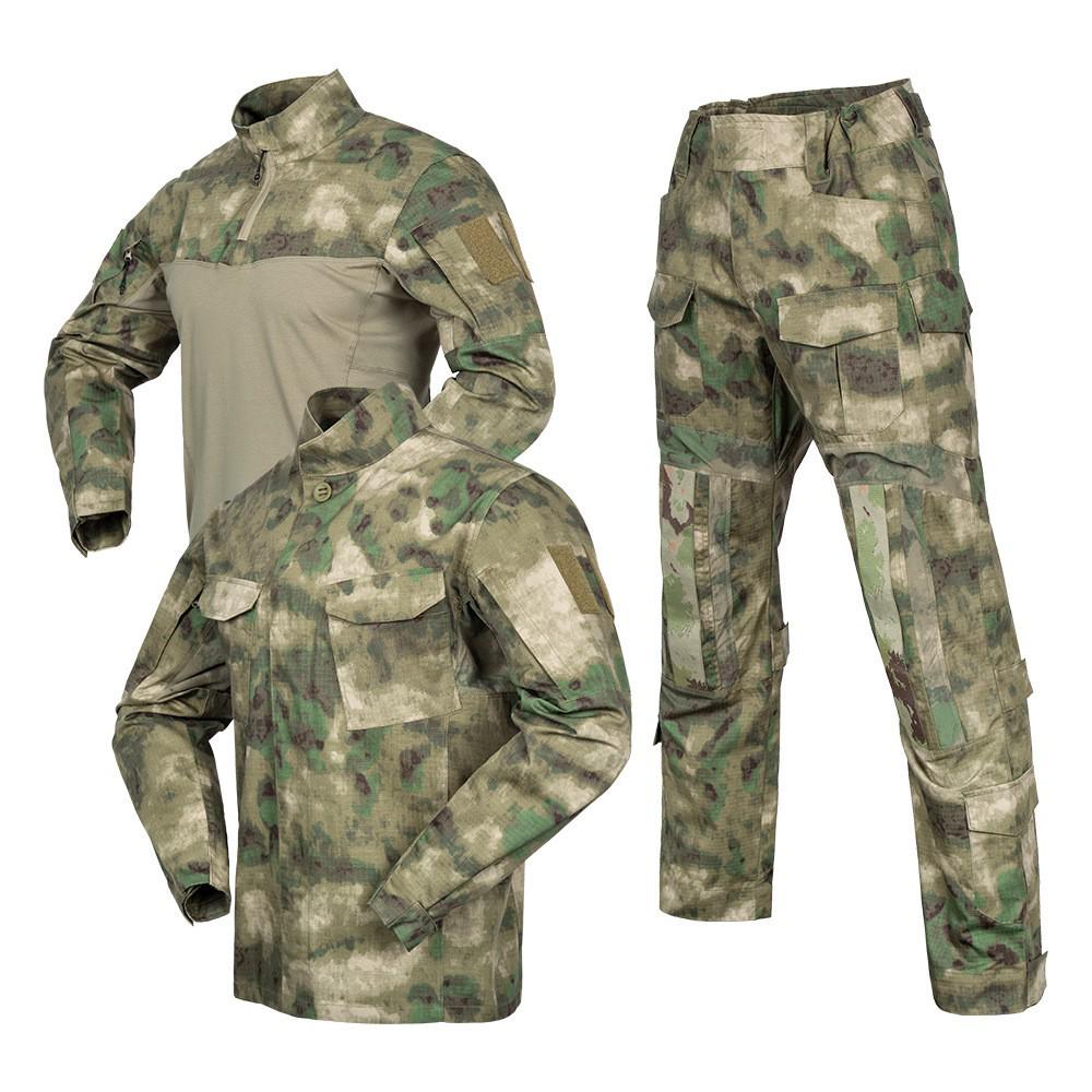 Olive Green Camouflage Training Suit - Durable Outdoor Workwear for Men and Women