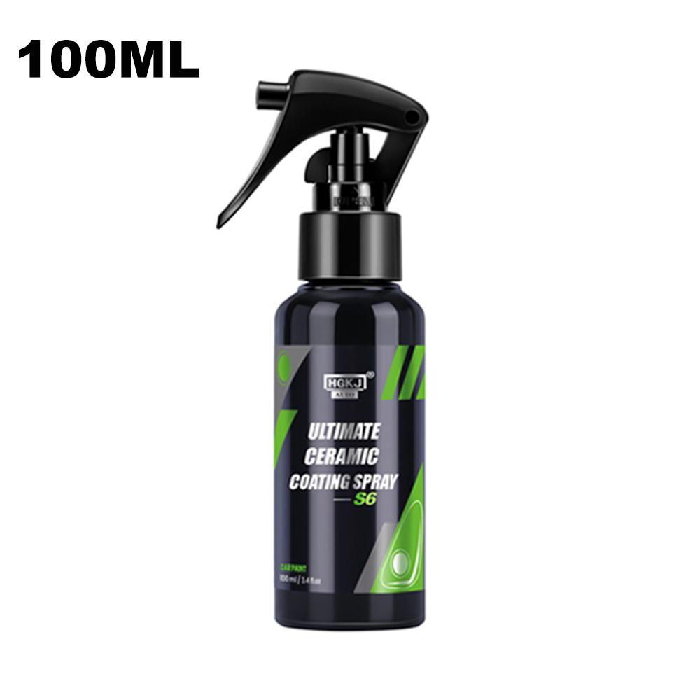 

S6 Керамическое покрытие-спрей для автомобильной краски, водонепроницаемый слой, кристаллический воск, быстрая полировка, жидкость, устойчивость к царапинам, аксессуары