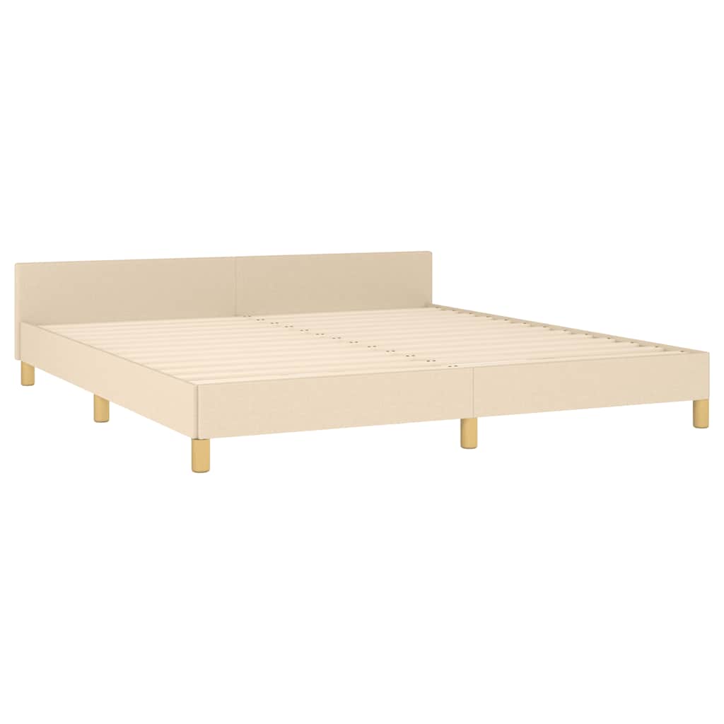 Vidaxl Bed Frame Without Mattress, Cream, 160X200 Cm, Upholstered